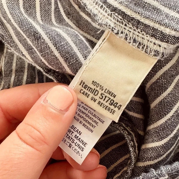 L.L. Bean Linen Capris - blue/white striped - Size 18P - Picture 5 of 5